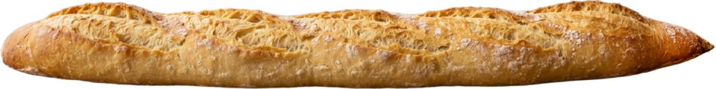 Bild von einem Baguette als Trenner zwischen Text